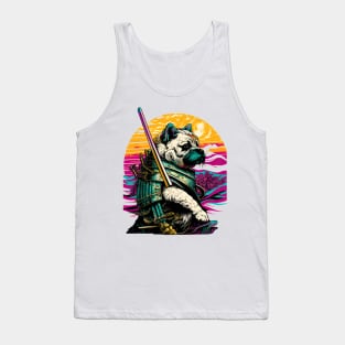 Japanese Samurai Bulldog Tank Top